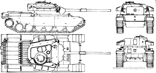 Танк Centurion Mk.V - чертежи, габариты, рисунки