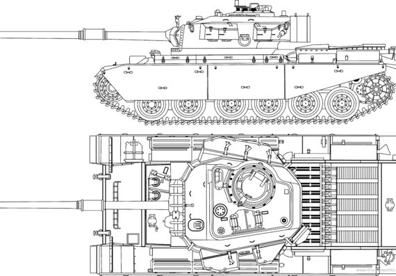 Танк Centurion Mk.V 'Shot' 105mm IDF - чертежи, габариты, рисунки