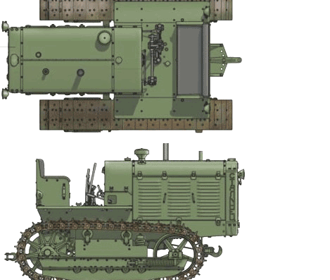 Tank ChTZ S-65 Tractor - drawings, dimensions, pictures