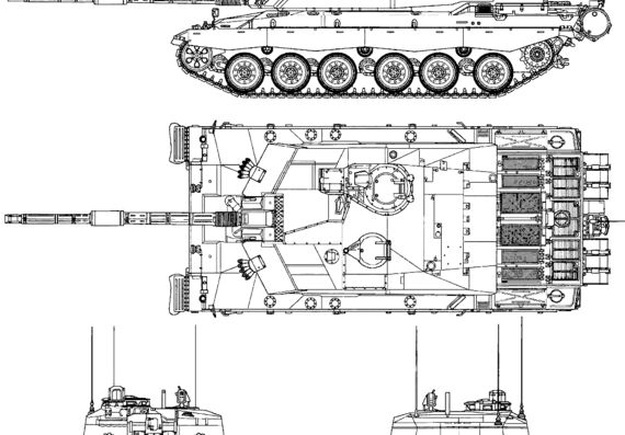 Challenger II tank - drawings, dimensions, figures