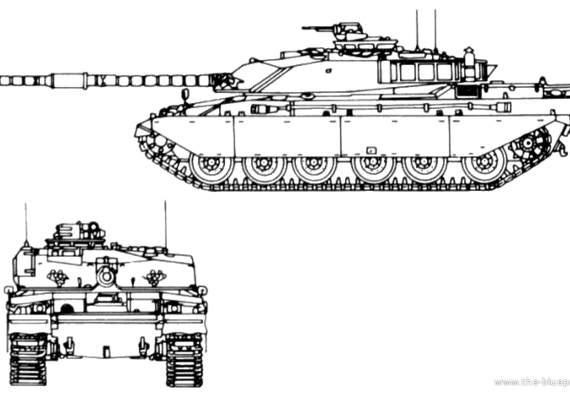 Танк Challenger 1 Main Battle Tank - чертежи, габариты, рисунки