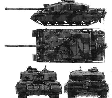 Challenger 2 MBT tank - drawings, dimensions, figures