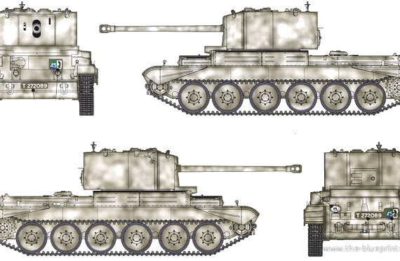 Танк Challenger A30 Mk.VIII - чертежи, габариты, рисунки