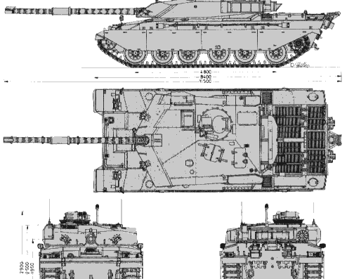 Challenger UK tank - drawings, dimensions, pictures