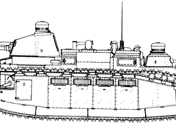 Tank Char 2C - drawings, dimensions, figures