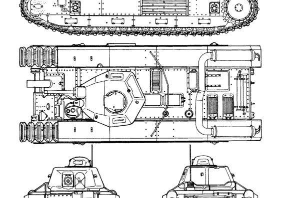 Tank Char B1bis (France) - drawings, dimensions, figures
