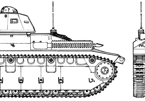 Tank Char D2 (France) - drawings, dimensions, figures