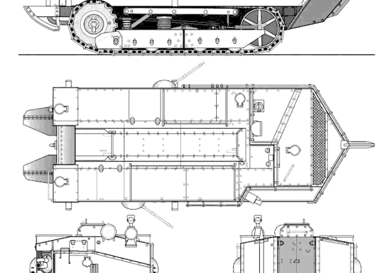 Tank Char Schneider CA 1 - drawings, dimensions, figures
