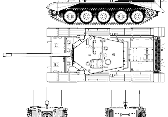 Tank Charioteer FV4101 20pdr - drawings, dimensions, figures