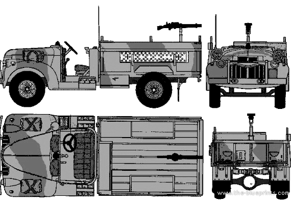 Танк Chevrolet 30cwt LRDG (1943) - чертежи, габариты, рисунки