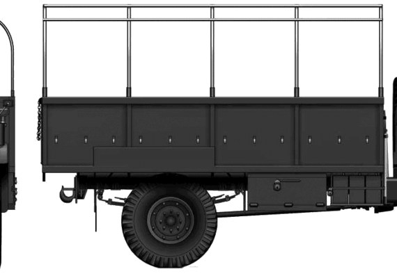 Tank Chevrolet C60L CMP 3-ton 4x4 (1942) - drawings, dimensions, figures