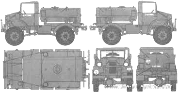 Танк Chevrolet CMP C15A Water Tanker - чертежи, габариты, рисунки