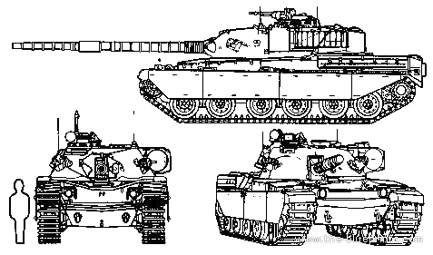 Chieftain tank - drawings, dimensions, pictures