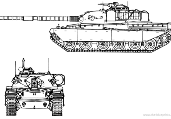 Танк Chieftain Main Battle Tank - чертежи, габариты, рисунки