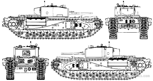 Танк Churchill Mk.III - чертежи, габариты, рисунки