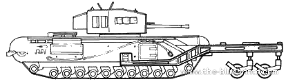Танк Churchill Mk.IV AMRCR - чертежи, габариты, рисунки