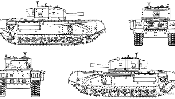 Танк Churchill Mk.V - чертежи, габариты, рисунки