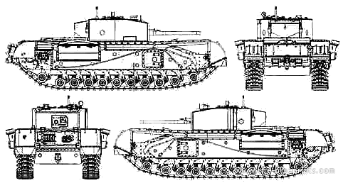Танк Churchill Mk. III - чертежи, габариты, рисунки