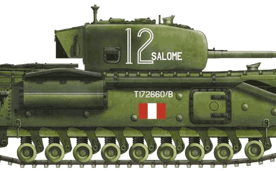 Танк Churchill Mk. IV L50 6pdr - чертежи, габариты, рисунки