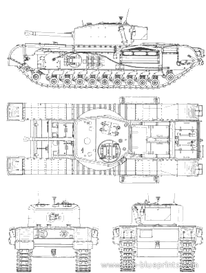 Churchill VII tank - drawings, dimensions, pictures