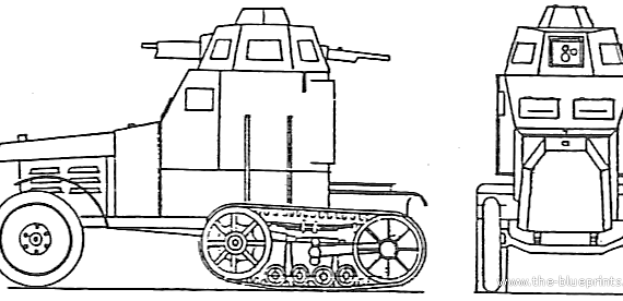 Tank Citroen-Kegresse Mle (1926) - drawings, dimensions, pictures