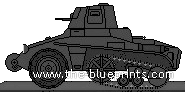 Танк Citroen-Kegresse P-28 AMR - чертежи, габариты, рисунки