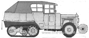 Танк Citroen C6 F CR Jaune (1931) - чертежи, габариты, рисунки