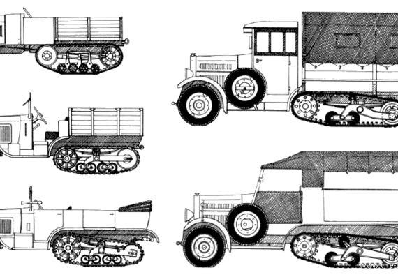 Танк Citroen Half Truck - чертежи, габариты, рисунки