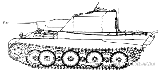 Tank Coelian Panther Flakpanzer - drawings, dimensions, pictures