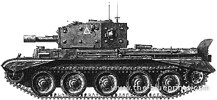 Танк Cromwell Cruiser Tank (1941) - чертежи, габариты, рисунки
