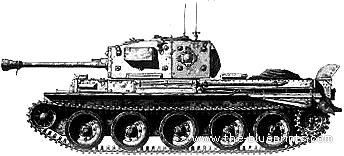 Танк Cromwell Cruiser Tank (1942) - чертежи, габариты, рисунки