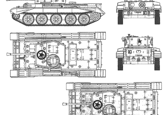 Танк Cromwell Mk.IV British Cruiser Tank Mk.VIII A27M - чертежи, габариты, рисунки