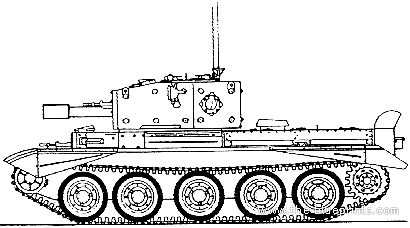 Танк Cromwell VI - чертежи, габариты, рисунки