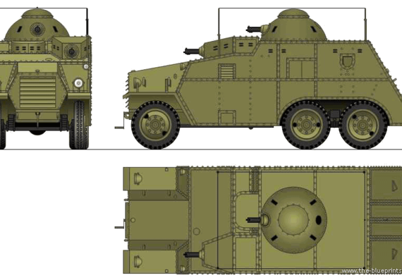 Танк Crossley A29M Armored Car (1930) - чертежи, габариты, рисунки