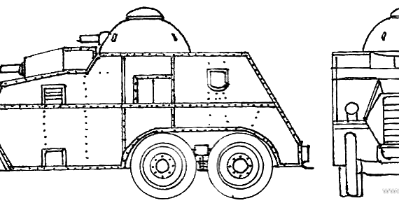 Crossley M29 Armoured Car Type tank (1930) - drawings, dimensions, pictures