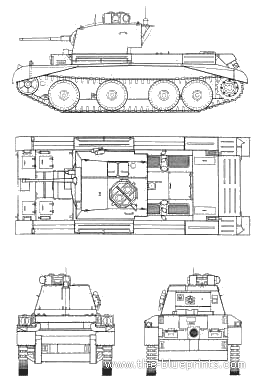 Танк Cruiser Tank Mark III - чертежи, габариты, рисунки