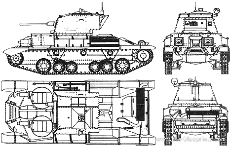 Танк Cruiser Tank Mk.I - чертежи, габариты, рисунки