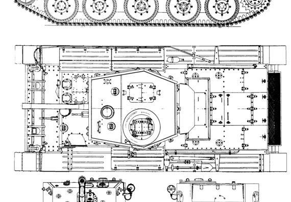 Cruiser Tank Mk.VIII Cromwell - drawings, dimensions, pictures