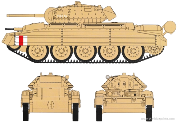 Танк Crusader A15 Mk.I - чертежи, габариты, рисунки