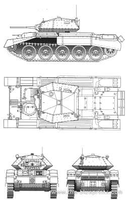 Crusader I tank - drawings, dimensions, pictures