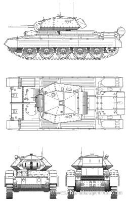 Crusader II tank - drawings, dimensions, pictures