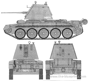 Танк Crusader III AA Mk.I - чертежи, габариты, рисунки