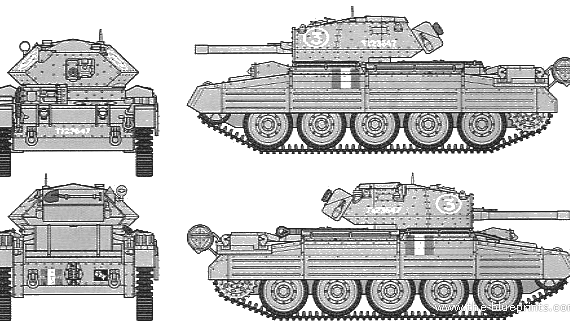 Танк Crusader Mk.III - чертежи, габариты, рисунки