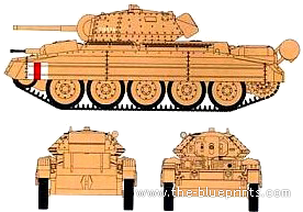 Танк Crusader Mk V Cruiser tank Mk VI - чертежи, габариты, рисунки