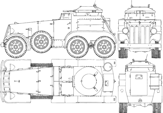 Cunningham M1 tank - drawings, dimensions, figures