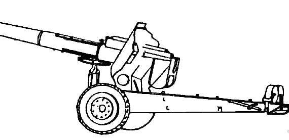 Tank D-20 152mm - drawings, dimensions, figures