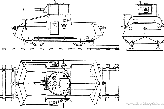 Танк DT-45 Railroad SPG - чертежи, габариты, рисунки