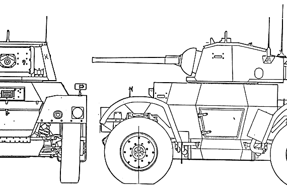 Танк Daimler Armored Car Mk. I - чертежи, габариты, рисунки