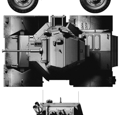 Танк Daimler Armoured Car Mk.I - чертежи, габариты, рисунки