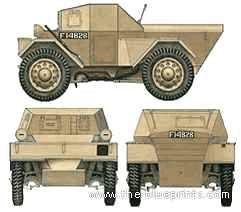 Daimler Dingo Mk.I tank - drawings, dimensions, figures